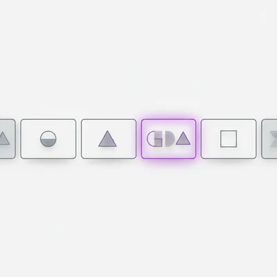 Abstract illustration of intelligent thumbnail selection — film strip with highlighted frames